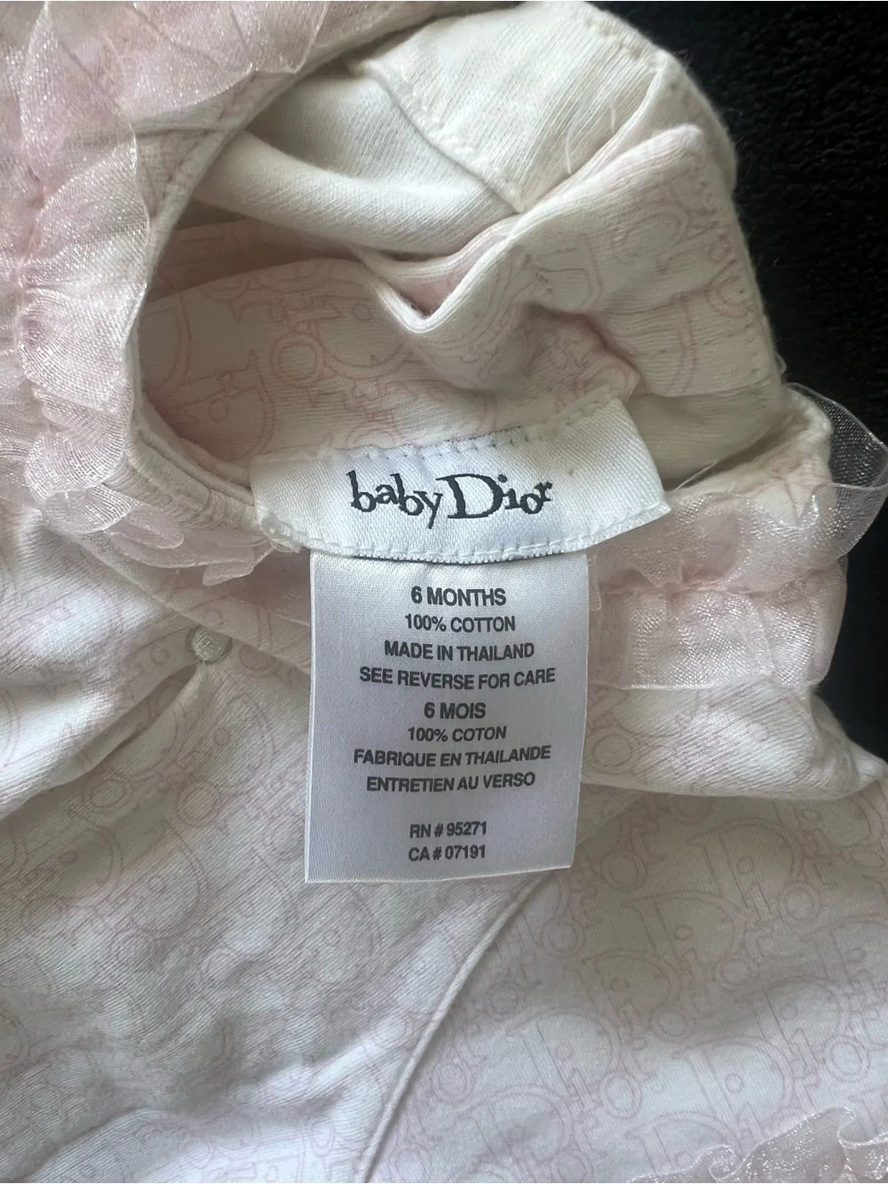 babyDior Pink Ruffle Cotton Baby Headband